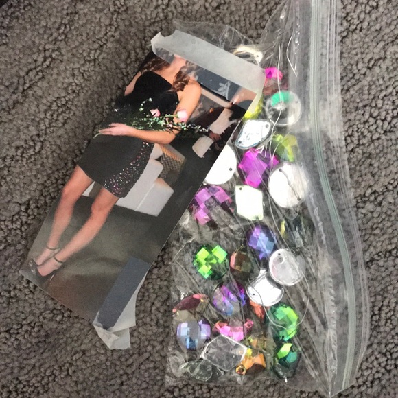 Hoco or holiday dress- black with beading - Picture 5 of 7